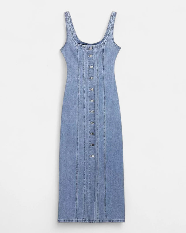 Robe en jean décolletée