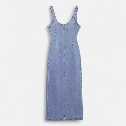 Robe en jean décolletée