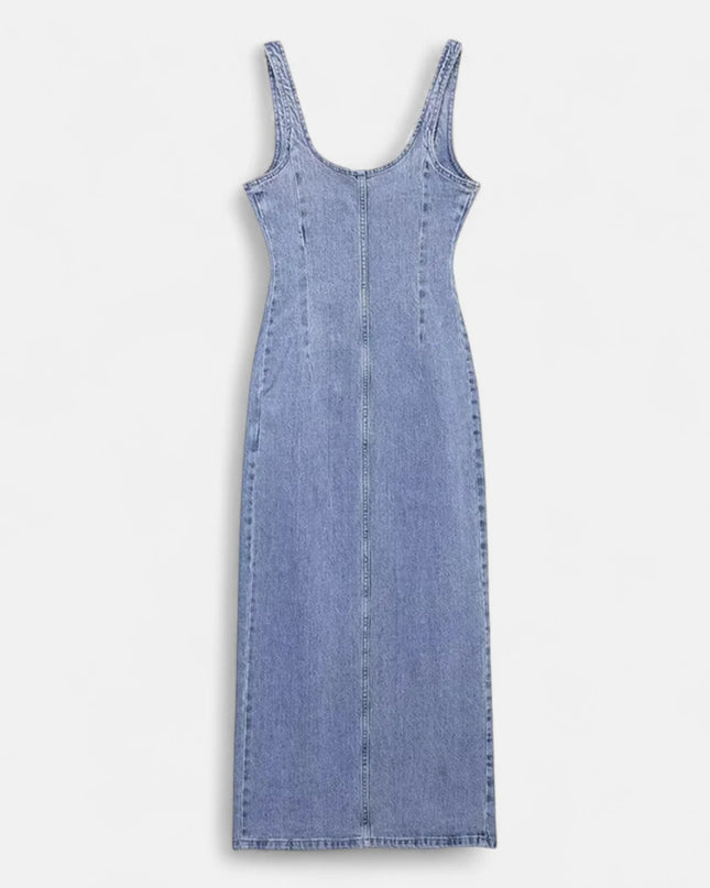 Robe en jean décolletée