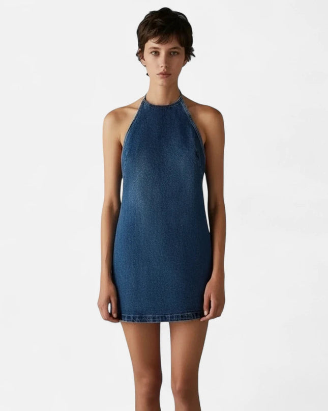Robe en jean dos nu
