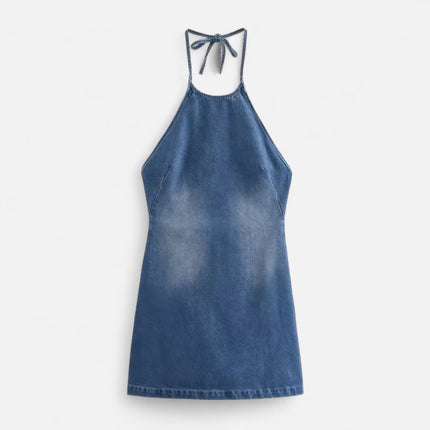 Robe en jean dos nu