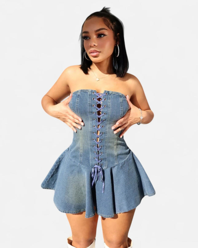 Robe en jean évasée