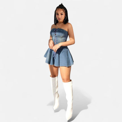 Robe en jean évasée