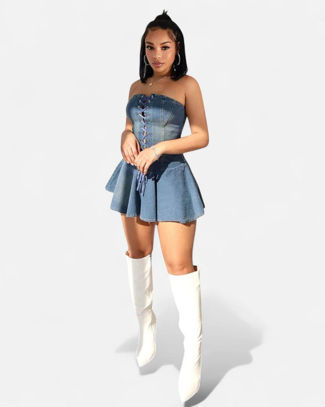 Robe en jean évasée