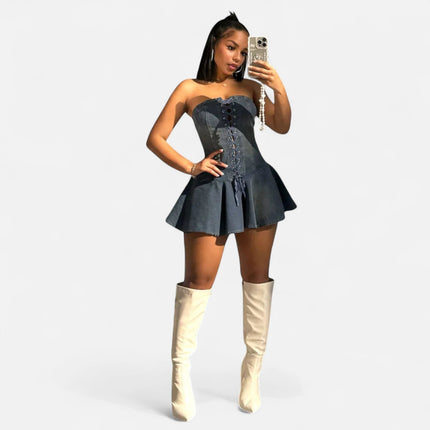 Robe en jean évasée