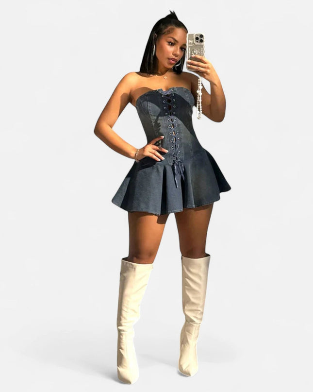 Robe en jean évasée