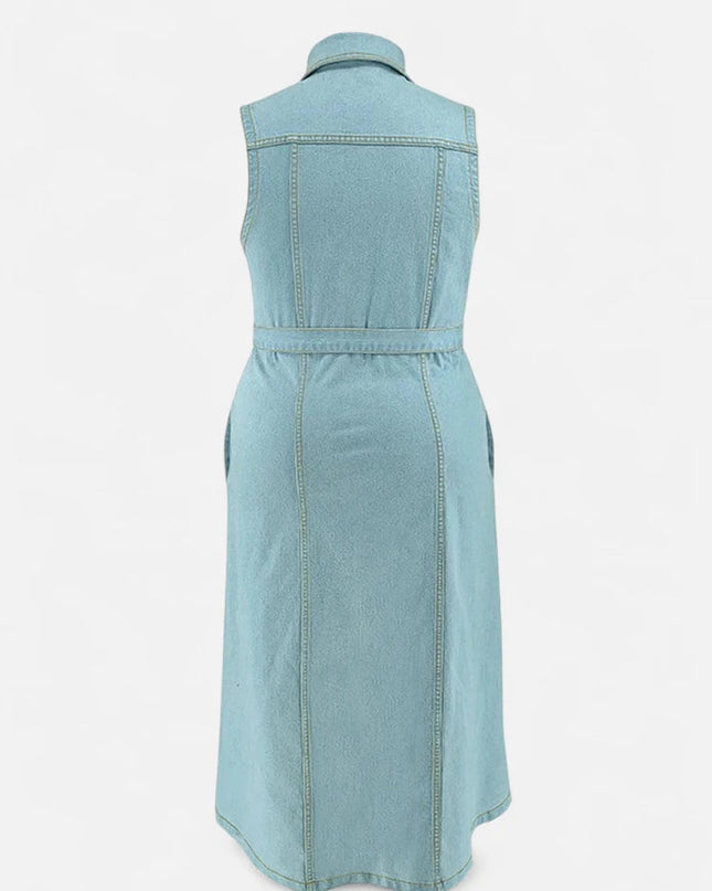 Robe en jean grande taille sans manches