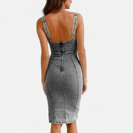 Robe en jean grise