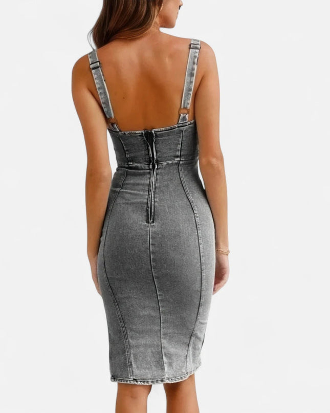 Robe en jean grise