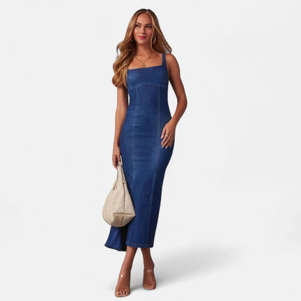 Robe en jean longue sans manche