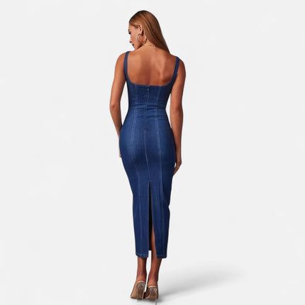 Robe en jean longue sans manche
