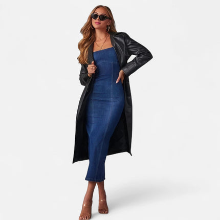 Robe en jean longue sans manche