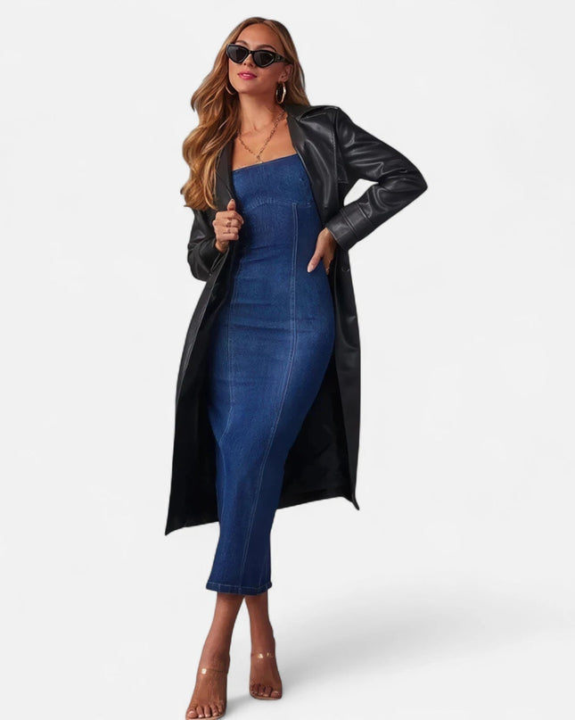 Robe en jean longue sans manche