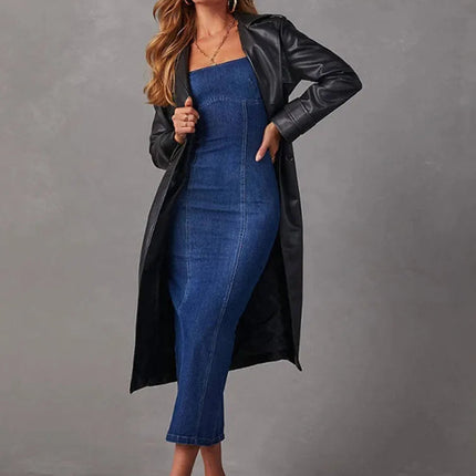 Robe En Jean Longue Sans Manche Chic