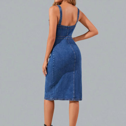 Robe en Jean Mi-Longue