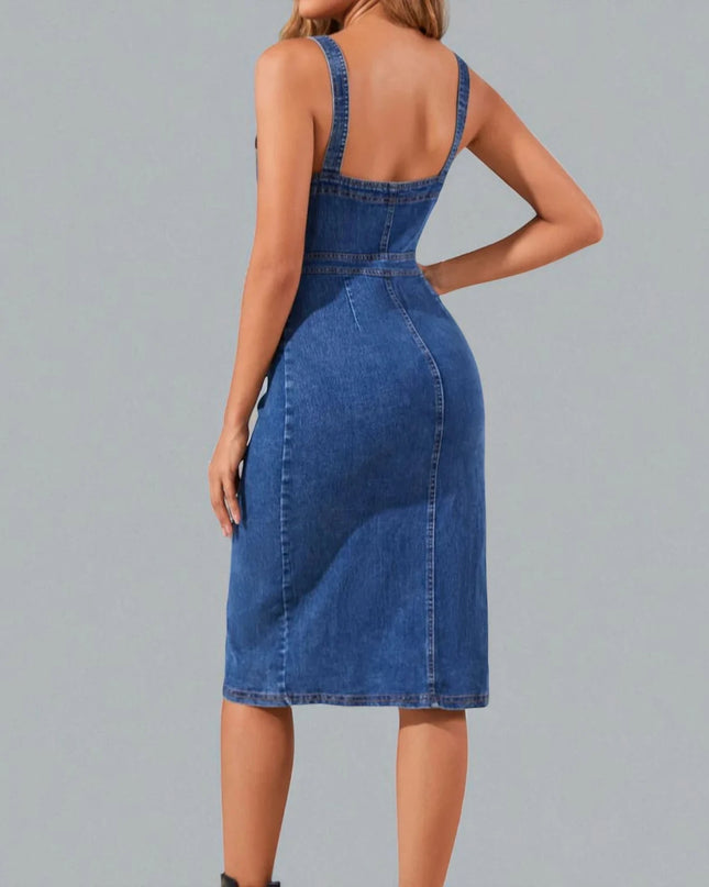 Robe en Jean Mi-Longue