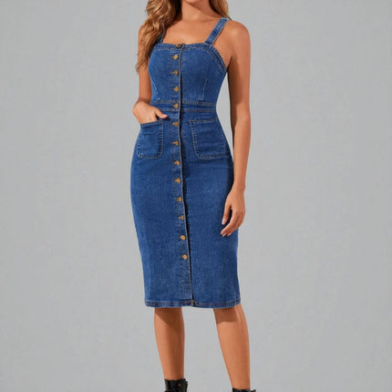 Robe en Jean Mi-Longue