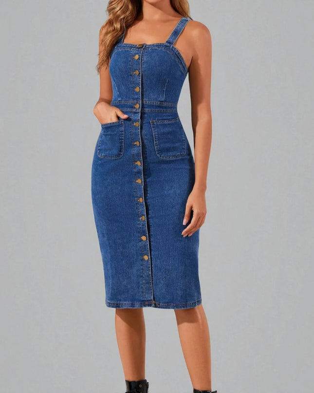 Robe en Jean Mi-Longue