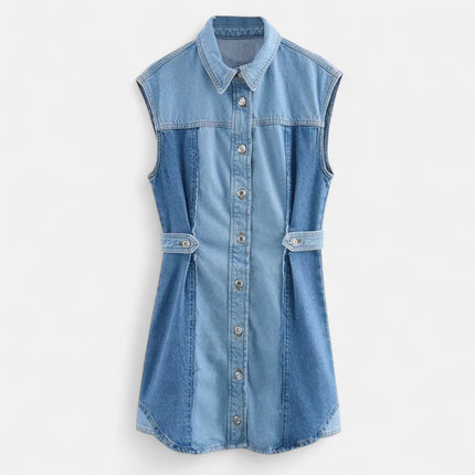 Robe en jean patchwork