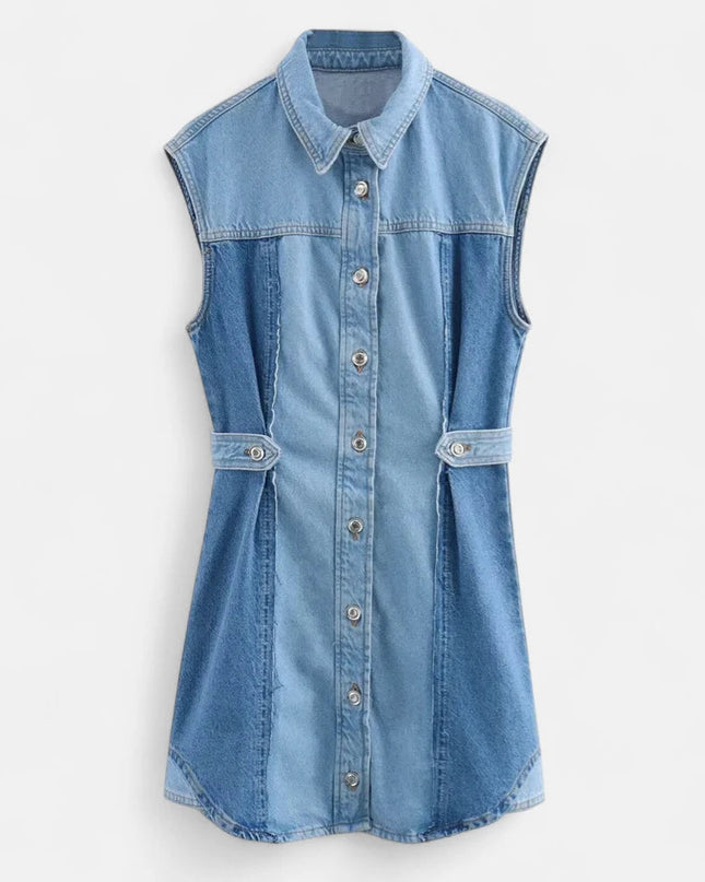 Robe en jean patchwork