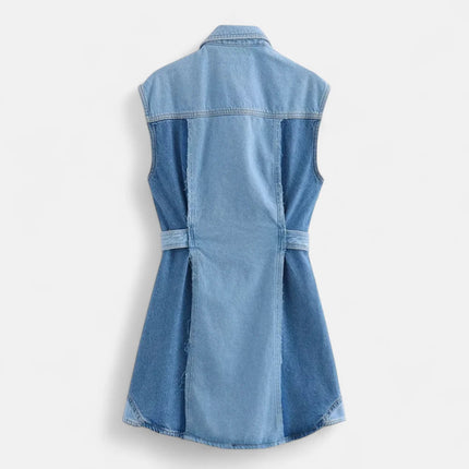 Robe en jean patchwork