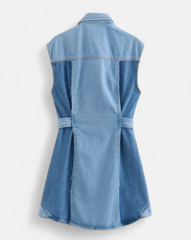 Robe en jean patchwork