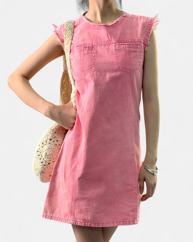 Robe en jean rose