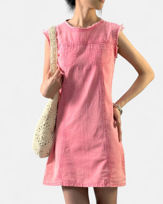 Robe en jean rose