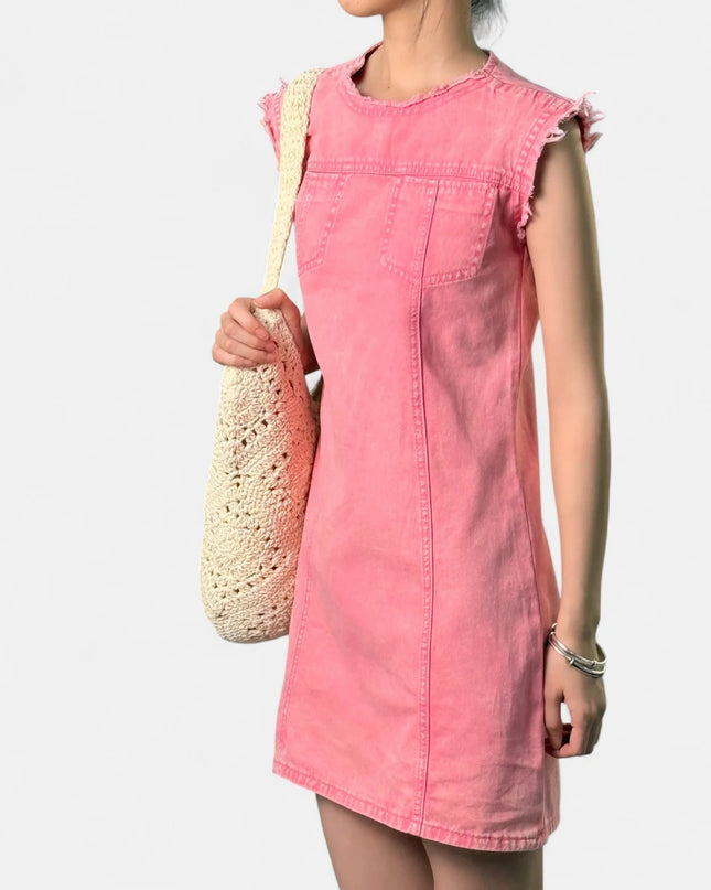 Robe en jean rose