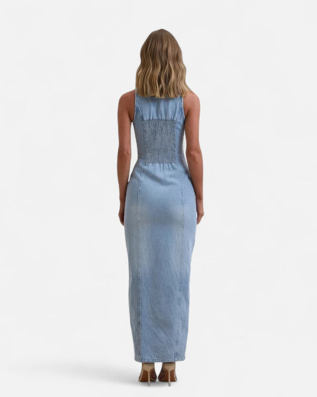 Robe longue bleu jean