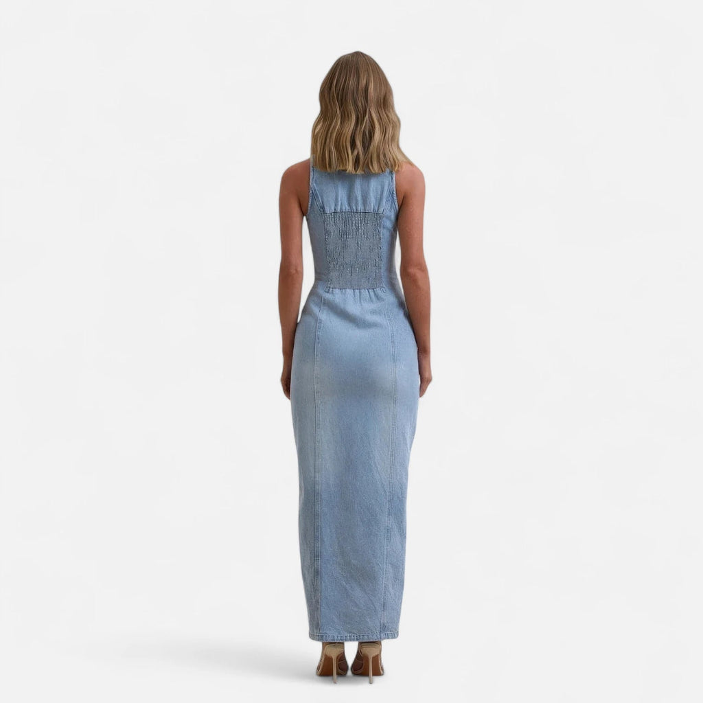 Robe longue bleu jean