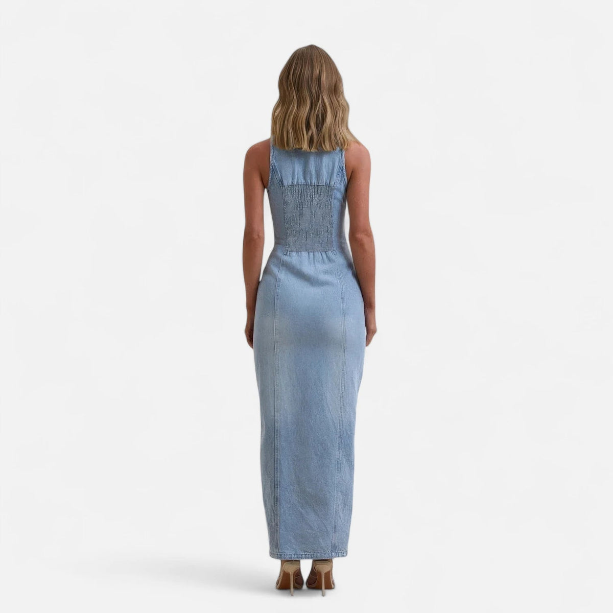 Robe longue bleu jean