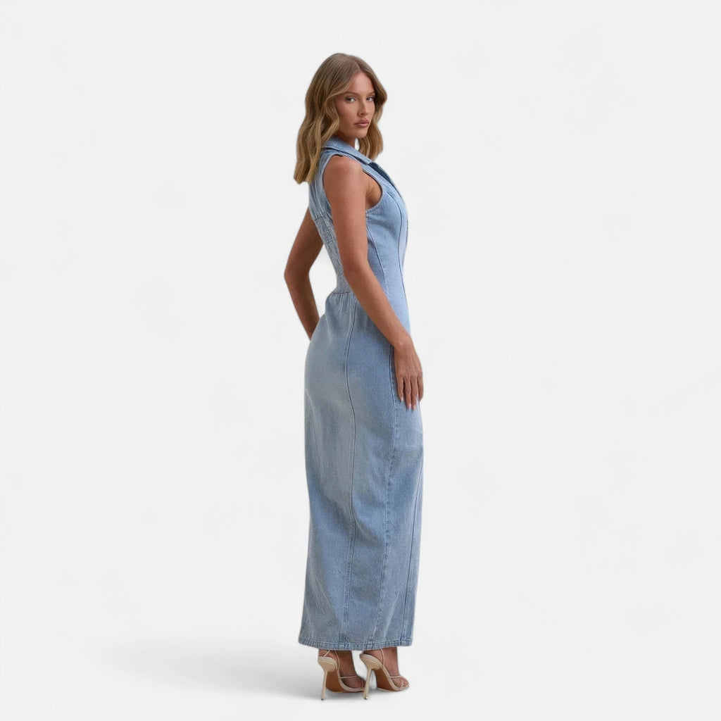 Robe longue bleu jean