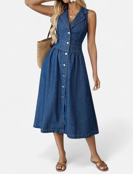 Robe longue en jean fluide
