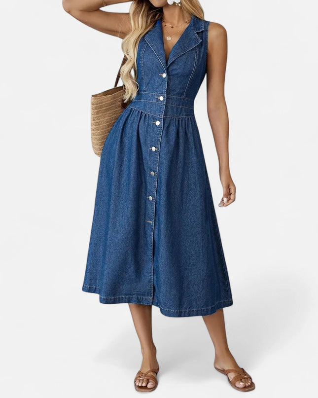 Robe longue en jean fluide