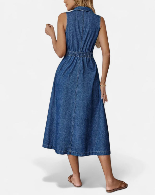 Robe longue en jean fluide