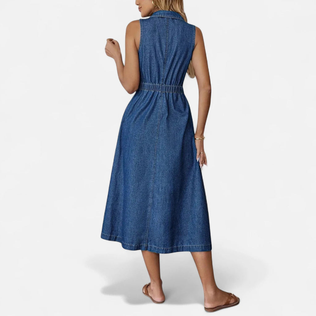 Robe longue en jean fluide