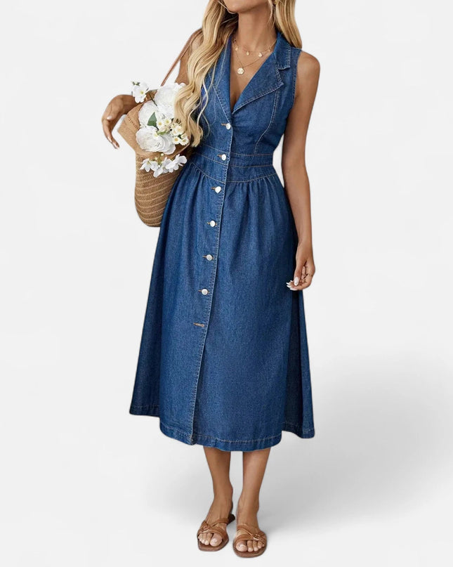 Robe longue en jean fluide