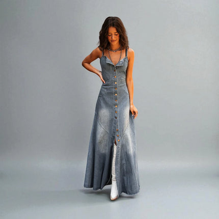 Robe Longue en Jean sans Manche