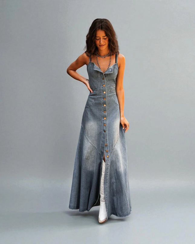 Robe Longue en Jean sans Manche