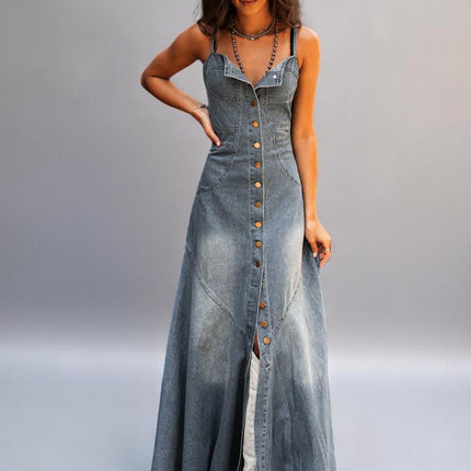 Robe Longue en Jean sans Manche