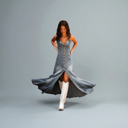 Robe Longue en Jean sans Manche