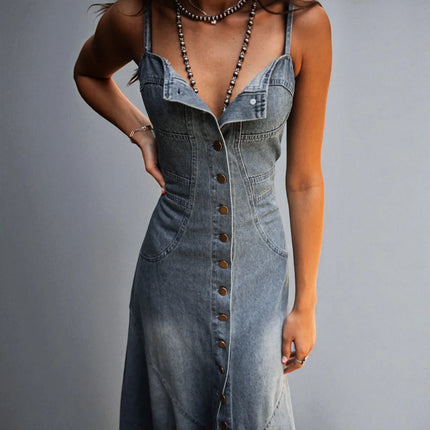 Robe Longue en Jean sans Manche