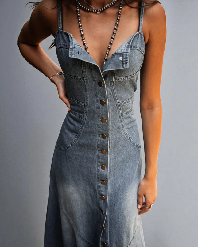Robe Longue en Jean sans Manche