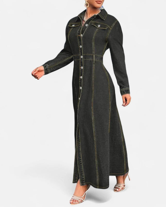 Robe longue noir en jean