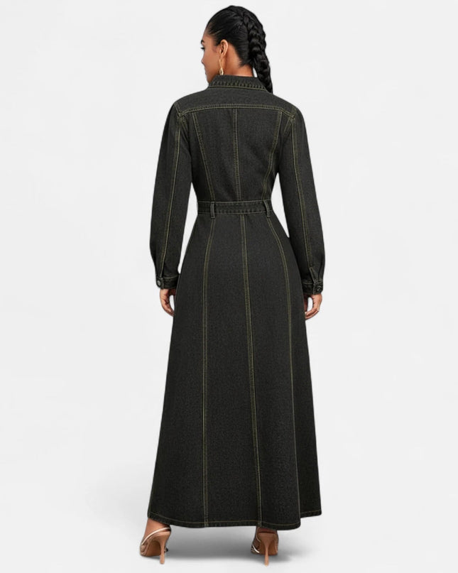 Robe longue noir en jean