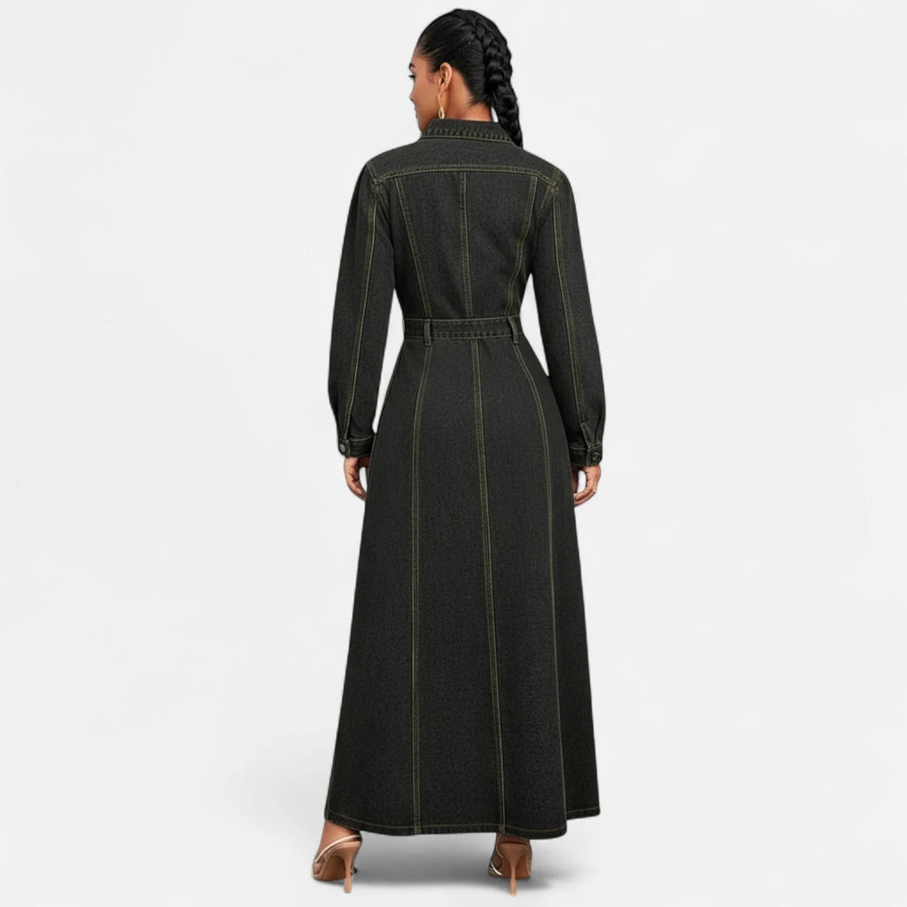 Robe longue noir en jean