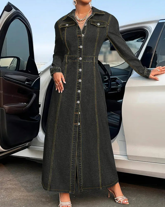 Robe longue noir en jean