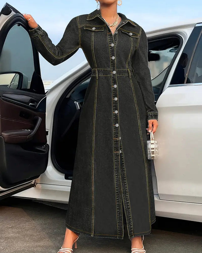 Robe longue noir en jean