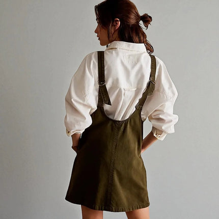 Robe Salopette en Jean Verte